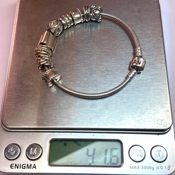 Estate Pandora Sterling Silver 925 Charm Bracelet 7.5” ALE Marked 41.6g - Picture 6 of 8